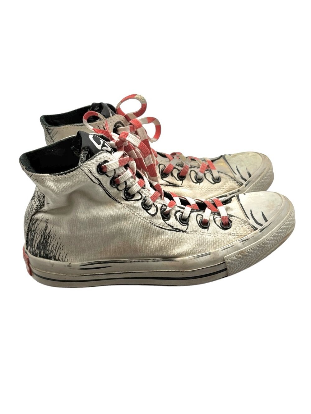 Converse x Dr. Seuss Cat in the Hat High Top Sneakers White Canvas Men’s 8 - Picture 6 of 16